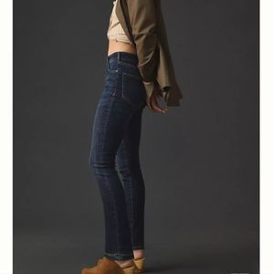 Anthropologie Pilcro Mid Rise Cropped Skinny Jeans  | size 27 | Dark Wash Denim